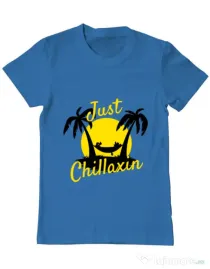 Tricou ADLER barbat Just chillaxin Albastru azuriu