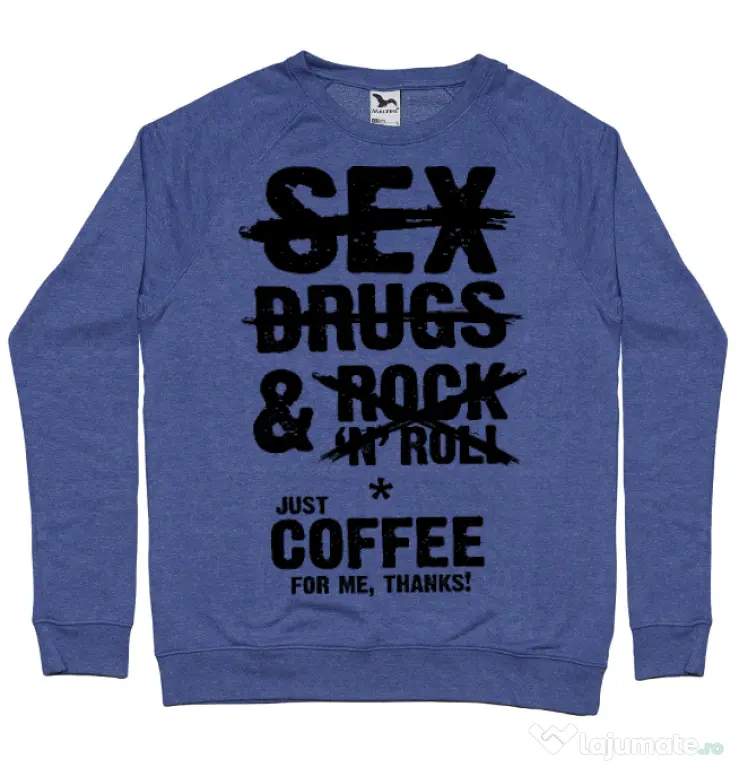 Bluza ADLER barbat Just coffee for me Albastru melanj