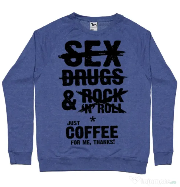 Bluza ADLER barbat Just coffee for me Albastru melanj
