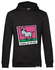 Hoodie barbat cu gluga Photo of my ass Negru