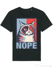 Tricou STANLEY STELLA barbat Grumpy cat Nope Negru