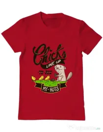 Tricou ADLER barbat See my nuts Rosu