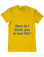Tricou ADLER barbat How do I block you Galben