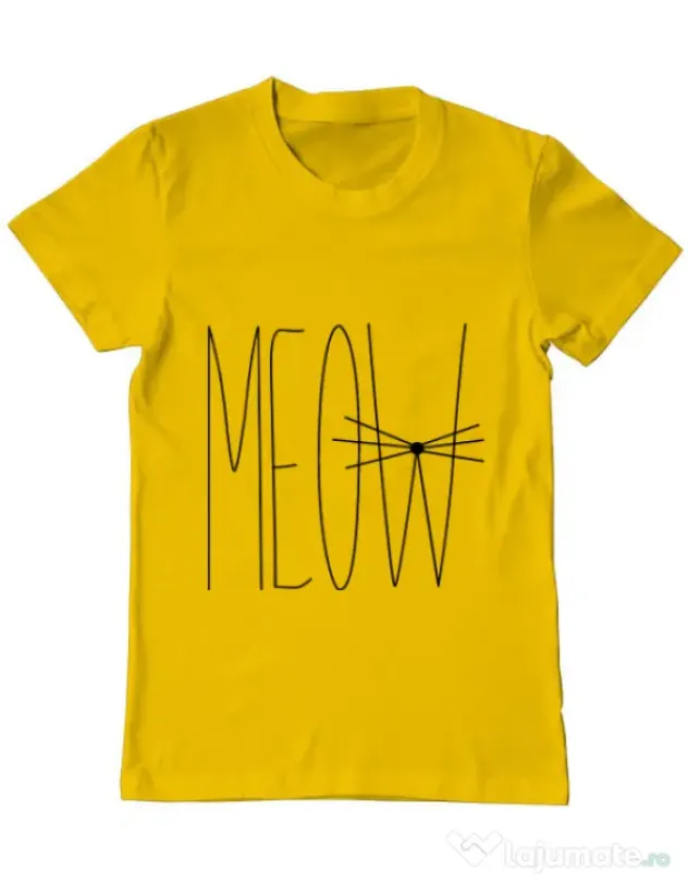 Tricou ADLER barbat I'm a cat Galben