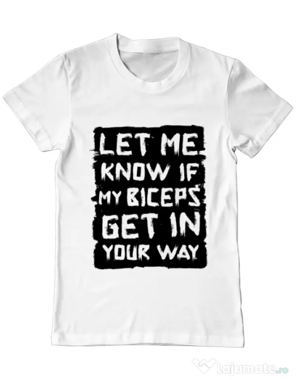 Tricou ADLER barbat My biceps Alb