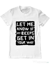 Tricou ADLER barbat My biceps Alb