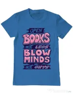 Tricou ADLER barbat Open books Albastru azuriu
