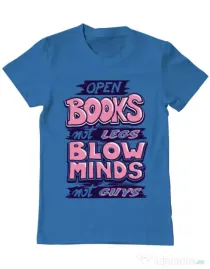 Tricou ADLER barbat Open books Albastru azuriu