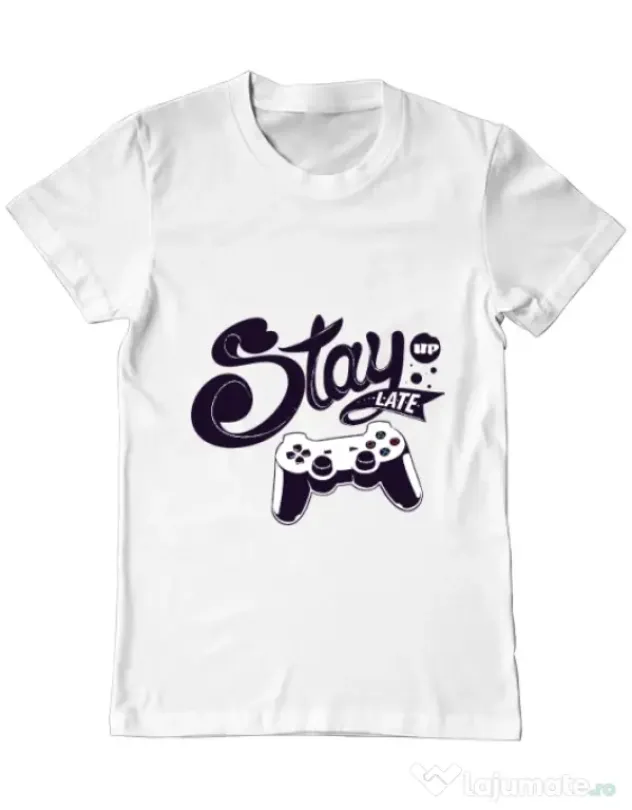 Tricou ADLER barbat Stay up late Alb