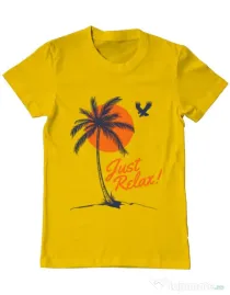 Tricou ADLER barbat Just relax Galben