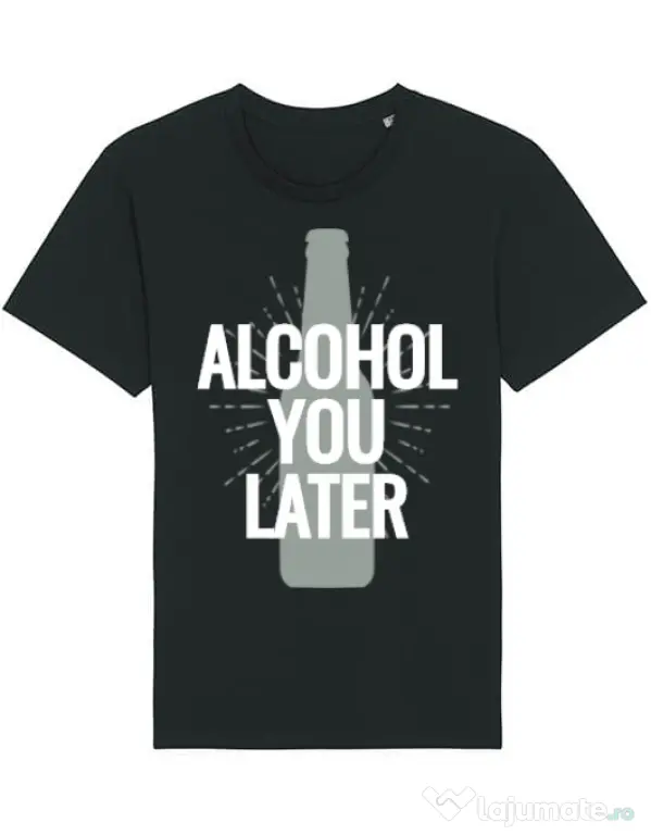 Tricou STANLEY STELLA barbat Alcohol you later Negru