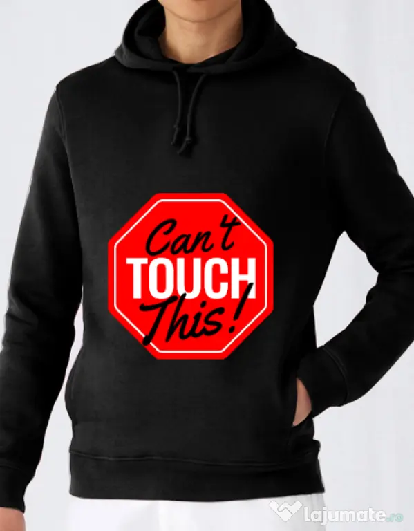 Hoodie barbat cu gluga Can’t touch this Negru
