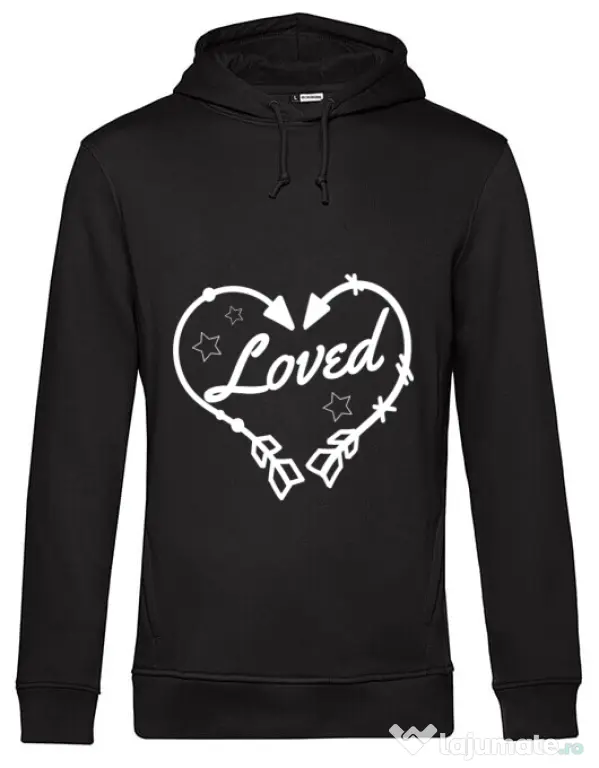 Hoodie barbat cu gluga Loved Negru