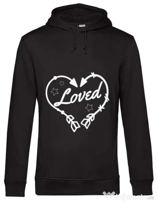 Hoodie barbat cu gluga Loved Negru