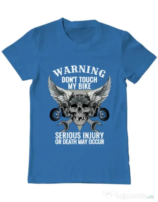 Tricou ADLER barbat Don’t touch my bike Albastru azuriu