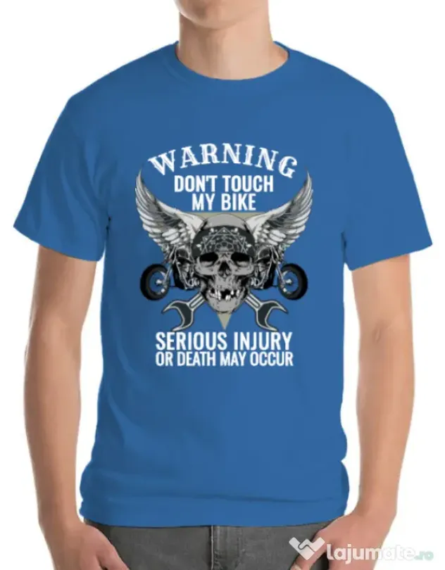 Tricou ADLER barbat Don’t touch my bike Albastru azuriu