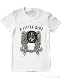 Tricou ADLER barbat A little dirt Alb