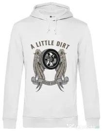 Hoodie barbat cu gluga A little dirt Alb
