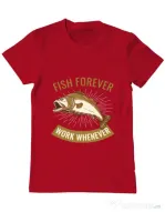 Tricou ADLER barbat Fish forever Rosu