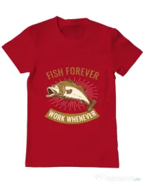 Tricou ADLER barbat Fish forever Rosu