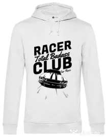 Hoodie barbat cu gluga Total badass Alb