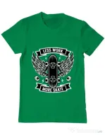 Tricou ADLER barbat Less work more skate Verde mediu