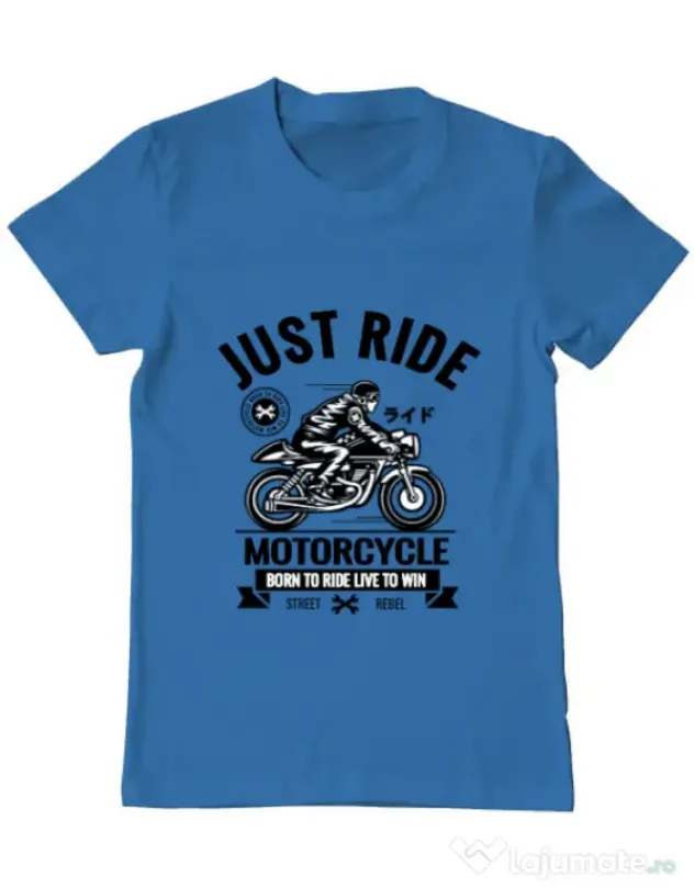 Tricou ADLER barbat Just ride Albastru azuriu