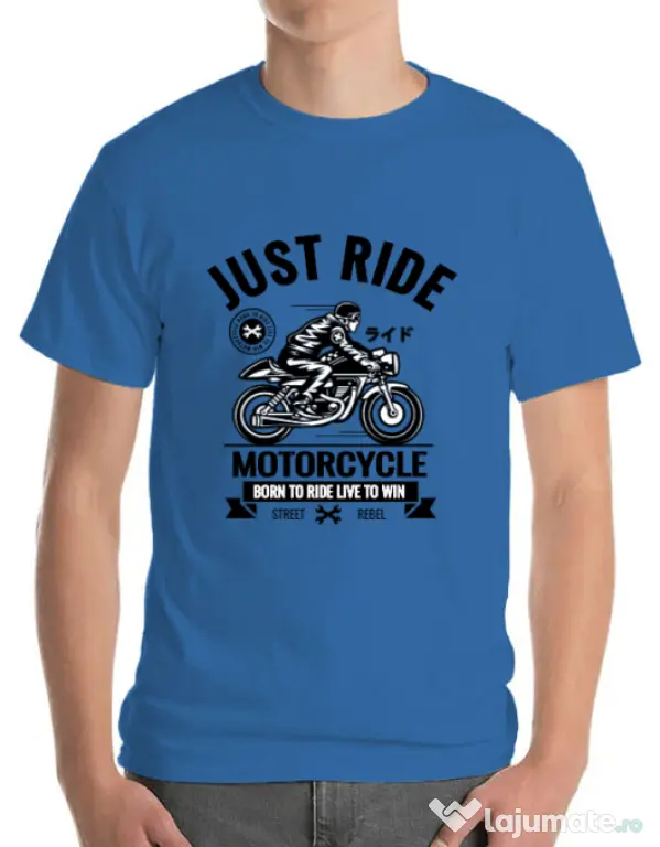 Tricou ADLER barbat Just ride Albastru azuriu