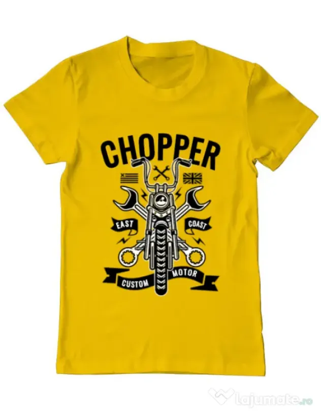 Tricou ADLER barbat Chopper Galben