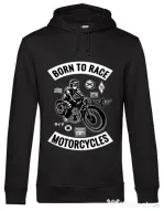 Hoodie barbat cu gluga Born to race Negru