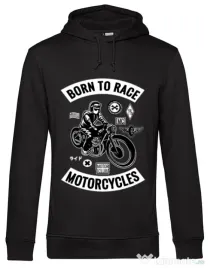 Hoodie barbat cu gluga Born to race Negru