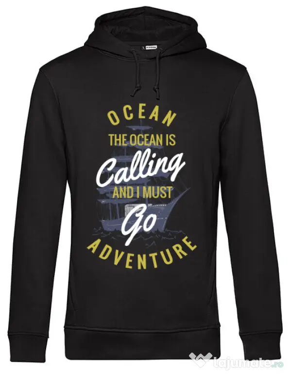 Hoodie barbat cu gluga Ocean adventure Negru