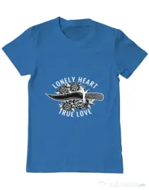 Tricou ADLER barbat Lonely heart Albastru azuriu