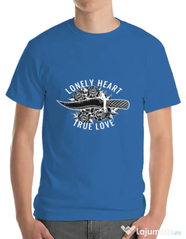 Tricou ADLER barbat Lonely heart Albastru azuriu
