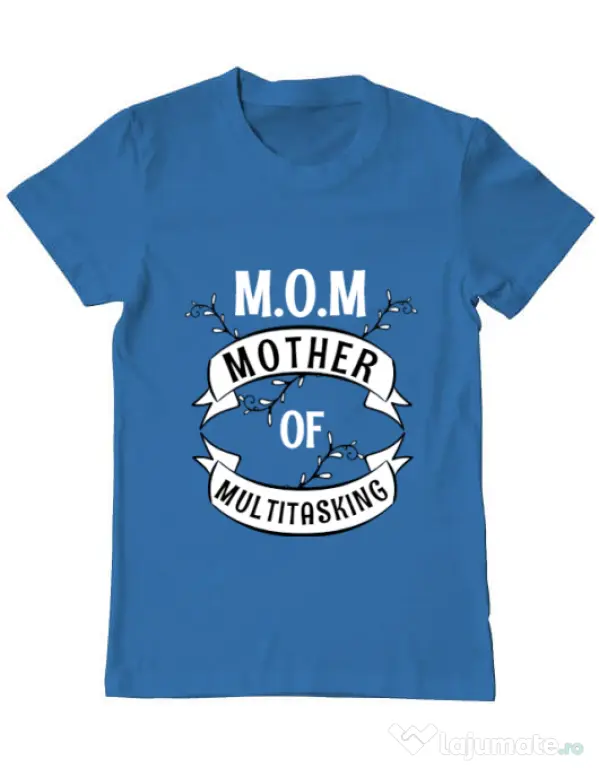 Tricou ADLER barbat Mother of multitasking Albastru azuriu