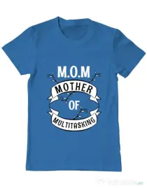 Tricou ADLER barbat Mother of multitasking Albastru azuriu