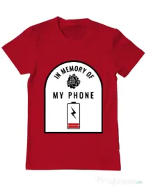 Tricou ADLER barbat In memory of my phone Rosu