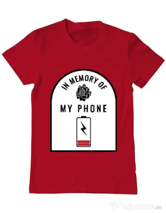 Tricou ADLER barbat In memory of my phone Rosu
