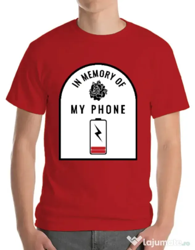 Tricou ADLER barbat In memory of my phone Rosu