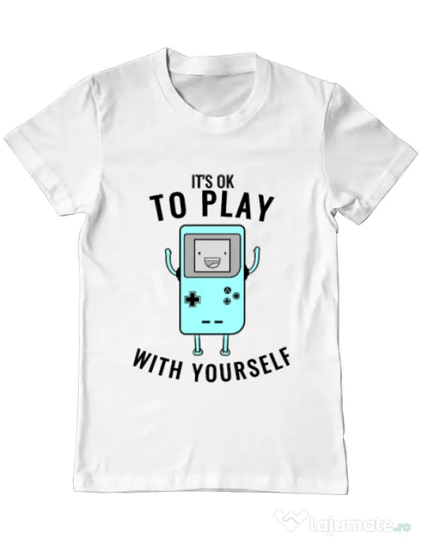 Tricou ADLER barbat Playing with yourself Alb