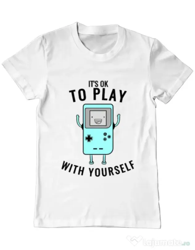Tricou ADLER barbat Playing with yourself Alb