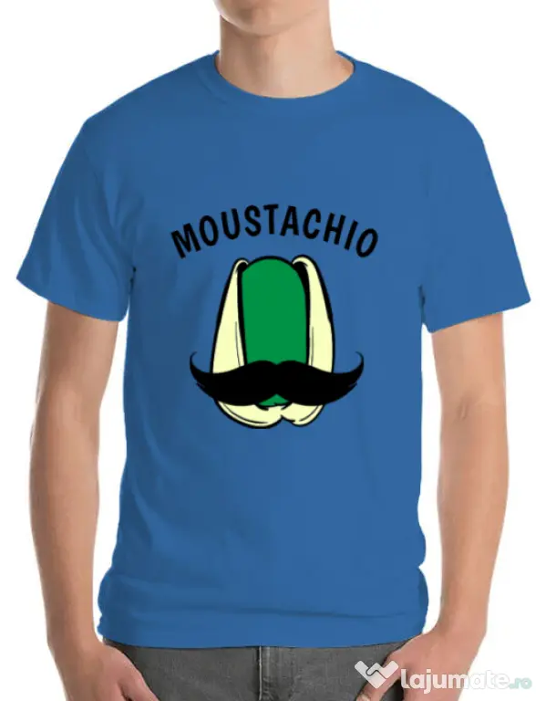 Tricou ADLER barbat Moustachio Albastru azuriu