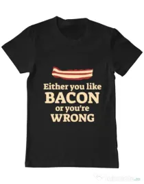 Tricou ADLER barbat Bacon lover Negru