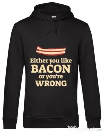 Hoodie barbat cu gluga Bacon lover Negru