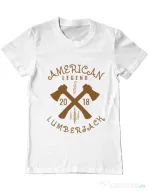 Tricou ADLER barbat American lumberjack Alb