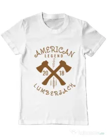 Tricou ADLER barbat American lumberjack Alb