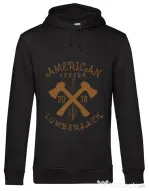 Hoodie barbat cu gluga American lumberjack Negru