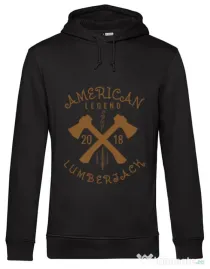 Hoodie barbat cu gluga American lumberjack Negru