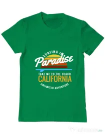 Tricou ADLER barbat Surfing in paradise Verde mediu