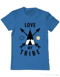 Tricou ADLER barbat Love my tribe Albastru azuriu